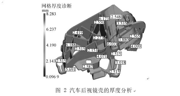 汽车后视镜壳制品的模具随形冷却水道设计及分析